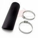 Schwarz / Chrom Motorrad Gebogene Auspuffrohr Hitzeschild Abdeckung Schutzfolie Universal für Honda Harley