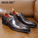 Size 13 Brand Designer Men Dress Shoe Classic Genuine Leather Buckle Monk Strap Men&