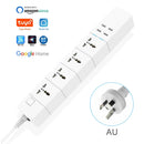 WIFI Smart Power Strip Universal funciona con Alexa Googlehome Multi Plug cuatro tomas 6AC Socket 4 USB Voice Contro UK/EU/US/AU