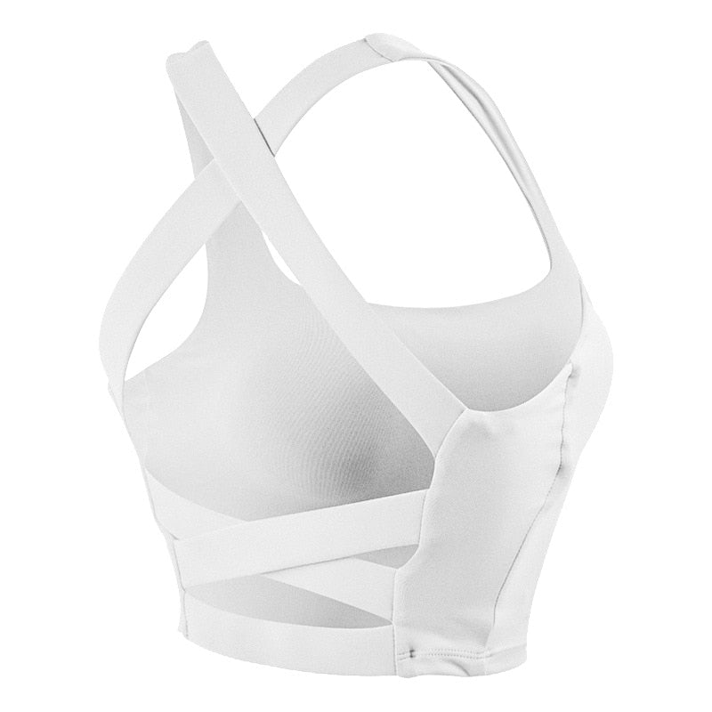 SHINBENE CROSS Anti-sudor entrenamiento atlético Yoga deporte sujetadores Crop Top mujeres cómodo-suave Push Up acolchado gimnasio Fitness entrenamiento sujetadores