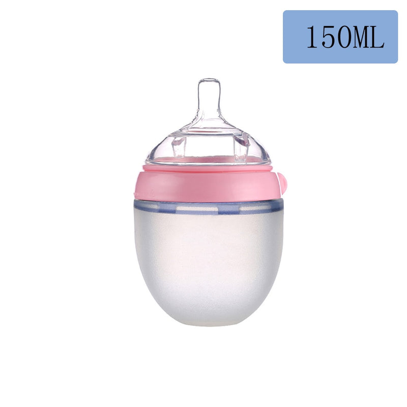 Baby Bottle Breastmilk Wide Neck Soft Silicone Feeding Container Baby Water Bottle kids Nursing Bottles