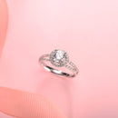 LMNZB With Credentials 100% Tibetan Silver Rings Wedding Jewelry for Women 2 Carat Lab Diamond Engagement Gift Wholesale