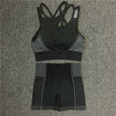 Yoga Set Women Sleeveless Sport Suit Workout Gym Clothes Fitness Sports Bra High Waist Shorts 2 Piece Utra Seamless Sportswear