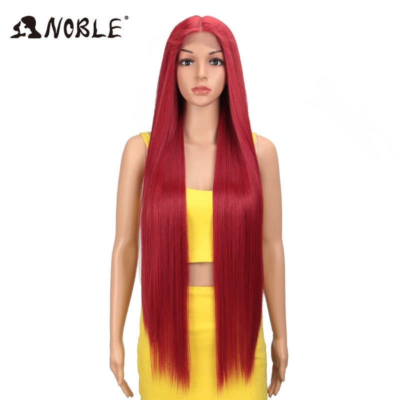Noble Synthetic Lace Front Wigs For Women 38 Inch Straight Wig Lace Wig Ombre Blonde Lace Wigs Cosplay Straight Lace Front Wig