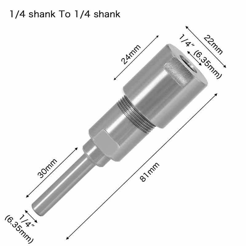 1/4 "8mm 12mm 1/2" Schaft Fräser Verlängerungsstange Konverter Spannzange Graviermaschine Zubehör für Holzfräser