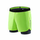 Gym shorts  Men Mock Two-Piece Marathon Running Track and Field Training Fitness Quick-Drying  Sports Shorts