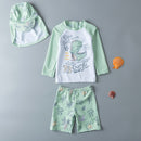 Traje de baño para niños de 3 piezas, traje de baño de manga larga para niños, protección solar UV, ropa de baño para bebés, traje de baño para niños pequeños