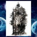 Pegatinas de tatuaje temporal de estilo veraniego, pluma de flor rosa para mujer, tatuajes falsos para hombre, tatuajes artísticos para brazo corporal, Lobo Tribal, León, Henna