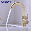 Solid Brass Black Bathroom Basin Faucet Cold And Hot Water Mixer Sink Tap Single Handle Brushed Gold Taps with Pop Up Drain