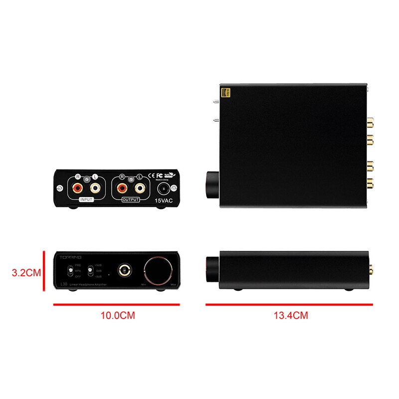 TOPPING L30 Amp 6,35 MM NFCA configuración de ganancia de 3 pasos amplificador de auriculares HiFi RCA preamplificador de alta resolución para E30 DAC