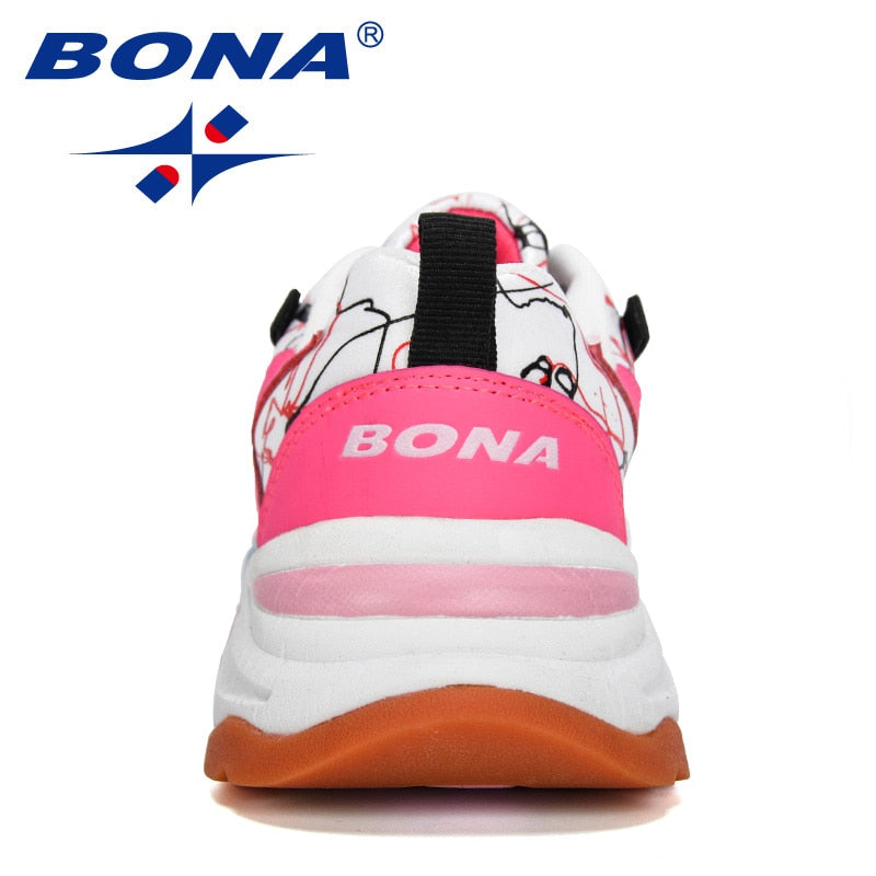 BONA 2020, nuevos diseñadores, zapatillas transpirables de malla para correr, zapatos para caminar al aire libre para mujer, zapatillas de moda para mujer, calzado para trotar para mujer