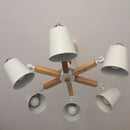 Nordic wood ceiling chandelier adjustable E27 LED chandelier dining room living room bedroom hotel apartment with free bulb