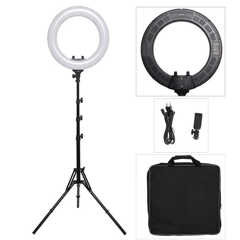 Anillo de luz LED para estudio fotográfico de 18 pulgadas, lámpara para cámara de teléfono, lámpara de anillo de fotografía profesional para TikTok, vídeo de Youtube, maquillaje