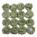 240 Uds., 5,5 cm, 2 ", racimo de perlas, centro de diamantes de imitación, Flor de pelo de gasa, flor para coser a mano, Boutique para diademas de bebé