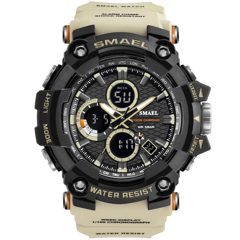 SMAEL 1802 Sport Herrenuhren Top-Marke Luxus Military Quarzuhr Herren Wasserdicht Shock Male Digitaluhr Relogio Masculino