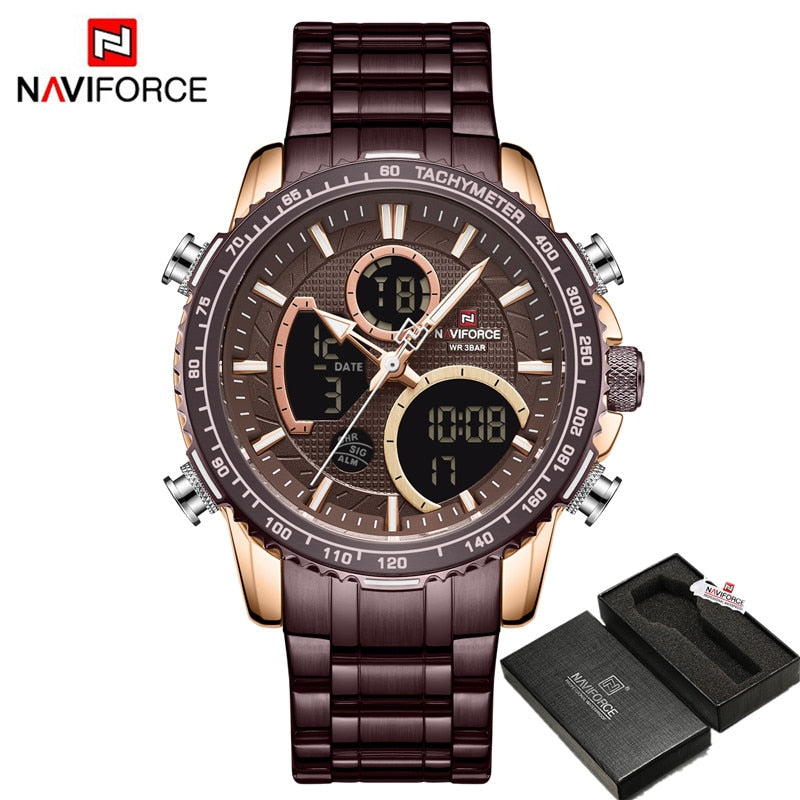 NAVIFORCE Herrenuhr Luxusmarke Digitale Sportuhren Herren Quarz Armbanduhr Männlich Leuchtende Wasserdichte Uhr Relogio Masculino