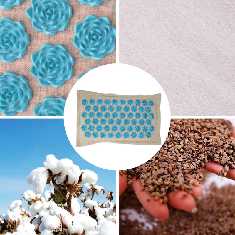 Colchoneta o almohada de acupresión de lino orgánico o juego de colchoneta de meditación de yoga aumenta el flujo sanguíneo alivio del dolor de cuello y espalda