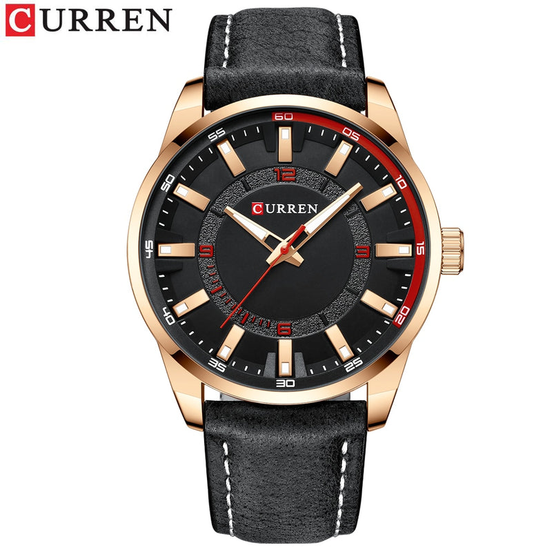 CURREN Top Brand Fashion Clock for Men Casual Leather Quartz Writwatches Colorful Waterproof Watches Relogio Masculino