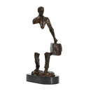 Famoso Bruno Catalano, estatua de viajero de bronce, escultura abstracta de viaje para hombre, figurita masculina, arte coleccionable, decoración del hogar