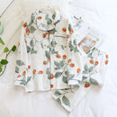 2022 spring and autumn new ladies pajamas 100% cotton long-sleeved home wear comfortable plus size summer thin sleepwear women