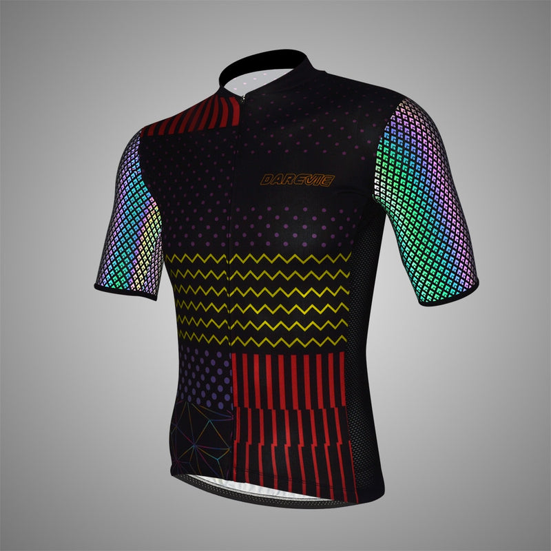 DAREVIE Pro Cycling Jersey Summer Reflective Men Cycling Jersey Breathable Team Bike Jersey MTB Road Cycling Clothing Top Jersey