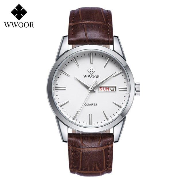 WWOOR Fashion Lovers Watches For Men Women Waterproof Arabic Clock Silver Stainless Steel Couple Casual Ladies Quartz Wristwatch