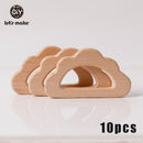 Let's Make 10pcs Baby Teether For Teeth Beech Food Grade Wholesale Wooden Teething Toys Rodent DIY Accessories Nursing Tiny Rod