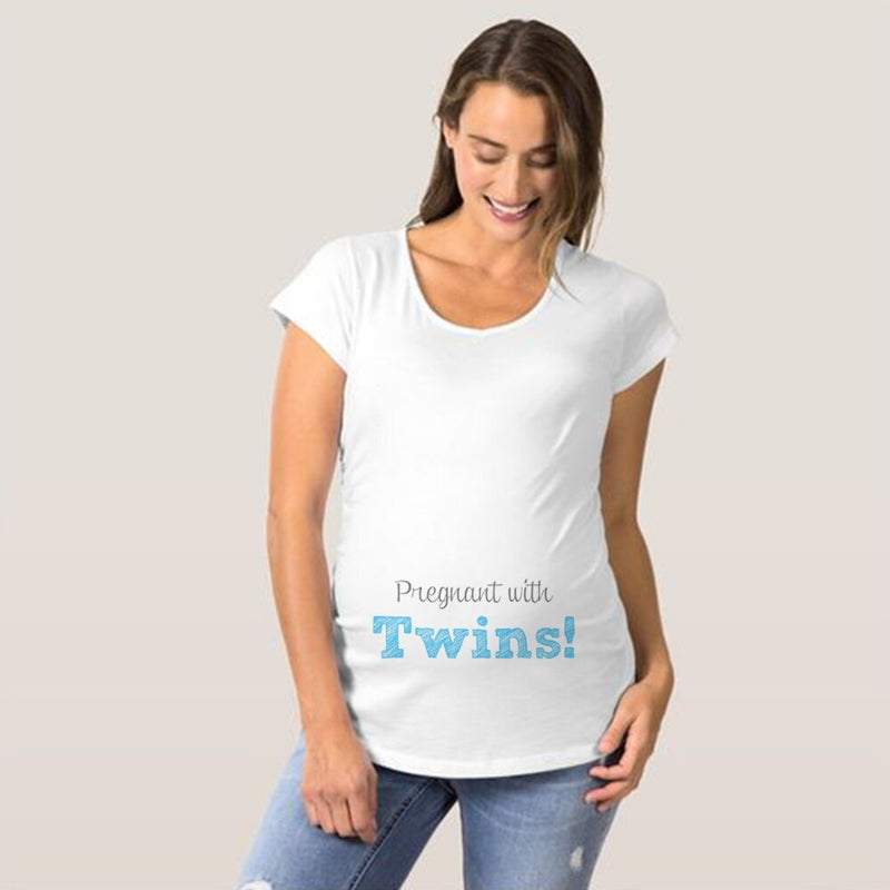 Baby printing Pregnant Women T-Shirt Funny Pregnancy Shirts for Trendy Moms Cute Pattern Print Maternity Shirt Short Sleeve Tops