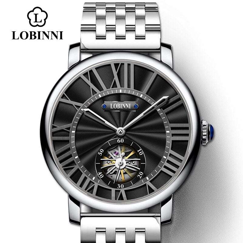 Schweiz Luxusmarke Herren Skeleton Uhr Leder Möwe Uhrwerk Automatik Herrenuhr Business relogios masculino Wasserdicht