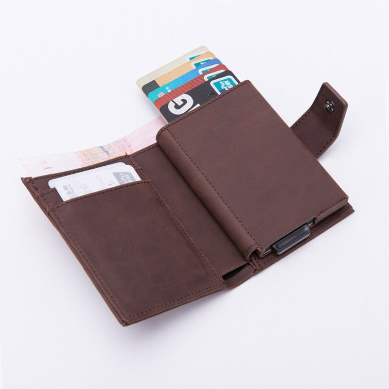 DIENQI Rfid Men Wallets Classic Card Holder Walet Male Purse Money Wallet Zipper Big Brand Luxury Black Leather Wallet For Men