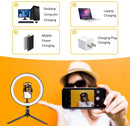 10" LED Ringlicht 26cm Fotografie Beleuchtung Dimmbare Selfie RGB Lampe mit Stativ für Make-up Youtube Tiktok Handy Kamera Video
