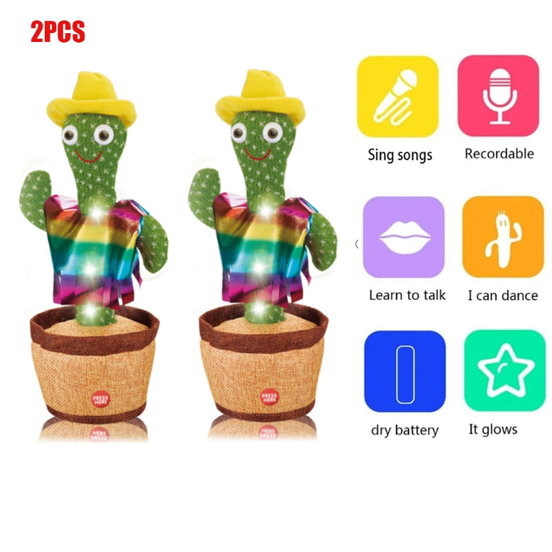 120 Songs Dancing cactus Dancer  Toy Speaker Repeat Say Talk talking Baby Stuffed Plush plushie Toy children&