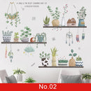 24 estilos Serie de plantas Pegatinas de pared para sala de estar Dormitorio Hojas verdes Calcomanías de pared extraíbles Vinilo DIY Murales ecológicos