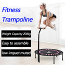 Trampolín de fitness de 40 ", Mini silencioso con longitud de mango ajustable, adultos, niños, interior, gimnasio, Bungee, reboteador, entrenador de salto, entrenamiento