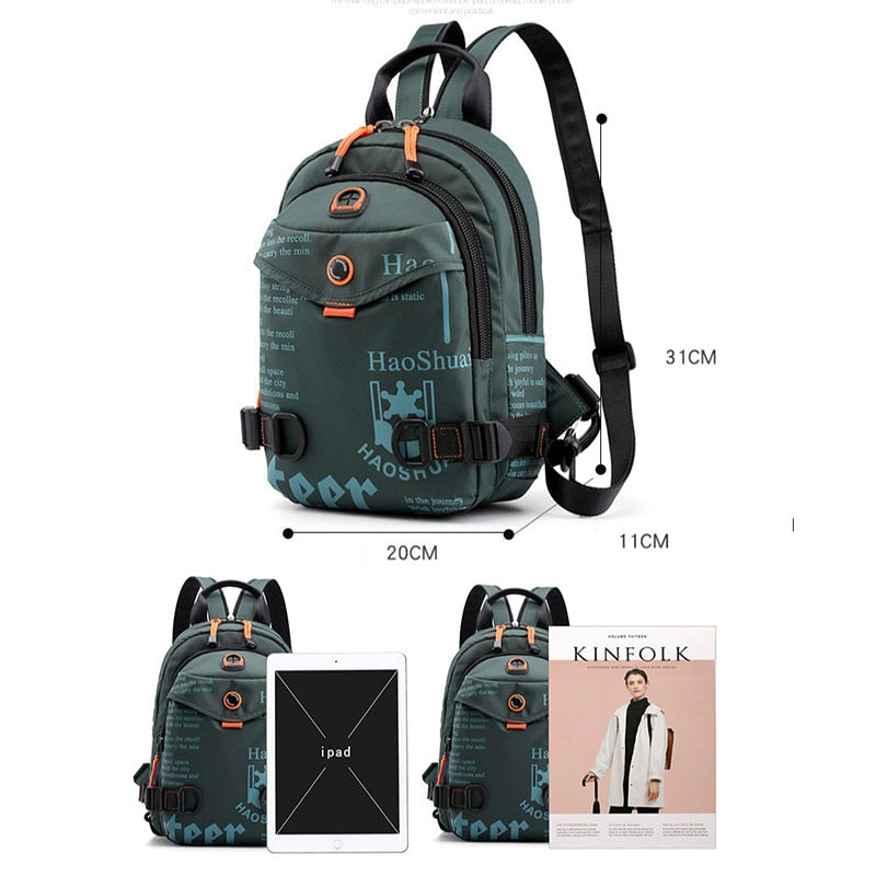 New Designer Fashion Men Backpack Mini Soft Touch Multi-Function Small Backpack Male Shoulder Bag Men Purse