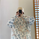 Winter Men's In Warm Blue/black/white Coats Cashmere Printing Knitting Woolen Sweaters High-quality Loose Casual Pullover M-XL