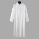 Hombres musulmanes Jubba Thobe manga larga Color sólido transpirable túnicas 2022 Stand Collar islámico árabe Kaftan hombres Abaya S-5XL INCERUN