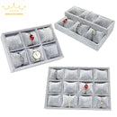 Bracelet Tray 4 Grids Jewelry Display Box Jewelry Pillow Display Prop Watches Bracelet Showcase Watch Tray