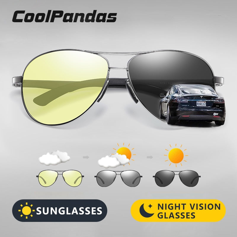2022 Aviation Driving Photochromic Sonnenbrille Herren Polarisierte Brille Damen Tag Nachtsicht Fahrerbrille UV400 zonnebril heren