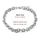 12mm Stainless Steel  Miami Cuban Thick Choker Necklace Punk Charm Chunky Heavy Metal Necklace Bracelet for Men Women Jewelry