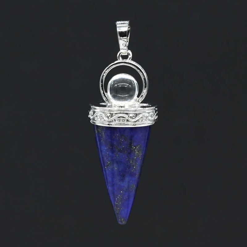 KFT Natural curación cristal cuarzo cono forma amatistas piedra con cuentas redondas péndulo piedra colgante amuleto joyería