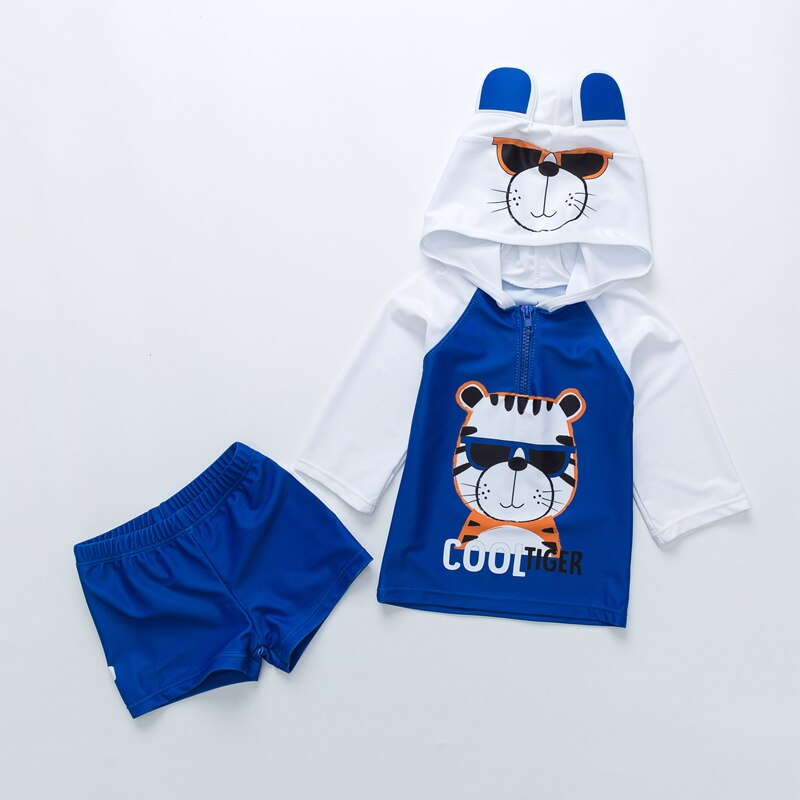 Traje de baño para niños de 3 piezas, traje de baño de manga larga para niños, protección solar UV, ropa de baño para bebés, traje de baño para niños pequeños