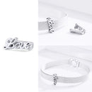 WOSTU 925 Sterling Silver Circle Charm Round CZ Bead Bead Clip Fit Original reflection Charm Bracelet Jewelry Accessories CQX101