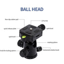 Walkingway Aluminum Protable Q666 Professional Travel Camera Tripod Monopod Ball Head&amp;Phone Holder for DSLR Smartphone Video