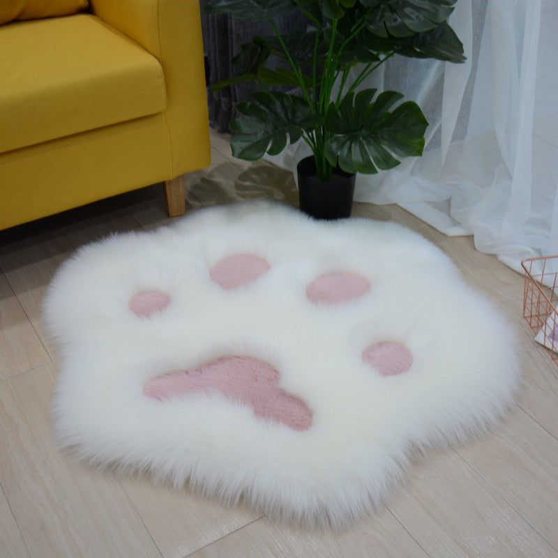 Alfombra de felpa suave con patrón de pata de gato, sofá para el hogar, mesa de café, alfombrilla para el suelo, alfombra decorativa para dormitorio y mesita de noche