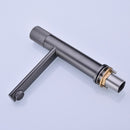 Bathroom Mixer Sink Tap Hot Cold Solid Brass Basin Faucet Gunmetal Deck Mounted Single Hole One Handle Vanity Water Tapware