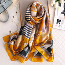 2022 180*90cm Women Scarf Summer Silk Shawl Lady Wrap Soft Female Europe Designer beach bandanna foulard muffler girl pareo