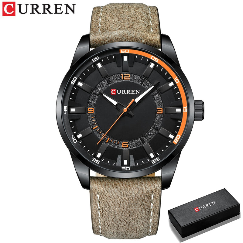 CURREN Top Brand Fashion Clock for Men Casual Leather Quartz Writwatches Colorful Waterproof Watches Relogio Masculino