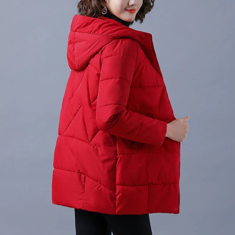 2022 New Women Winter Jacket Long Warm Parkas Female Thicken Coat Cotton Padded Parka Jacket Hooded Outwear M-4XL