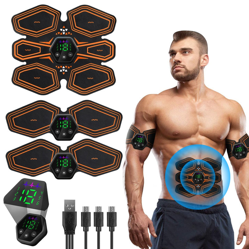 EMS Abdominal Muscle Stimulator Trainer USB Connect Abs Fitness Equipment Training Gear Estimulador Muscular Slimming Massager